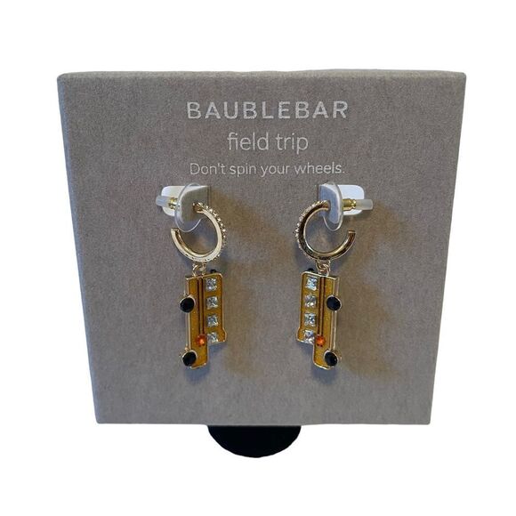BaubleBar Field Trip Jeweled School Bus Dangle Earrings. - Picture 2 of 6